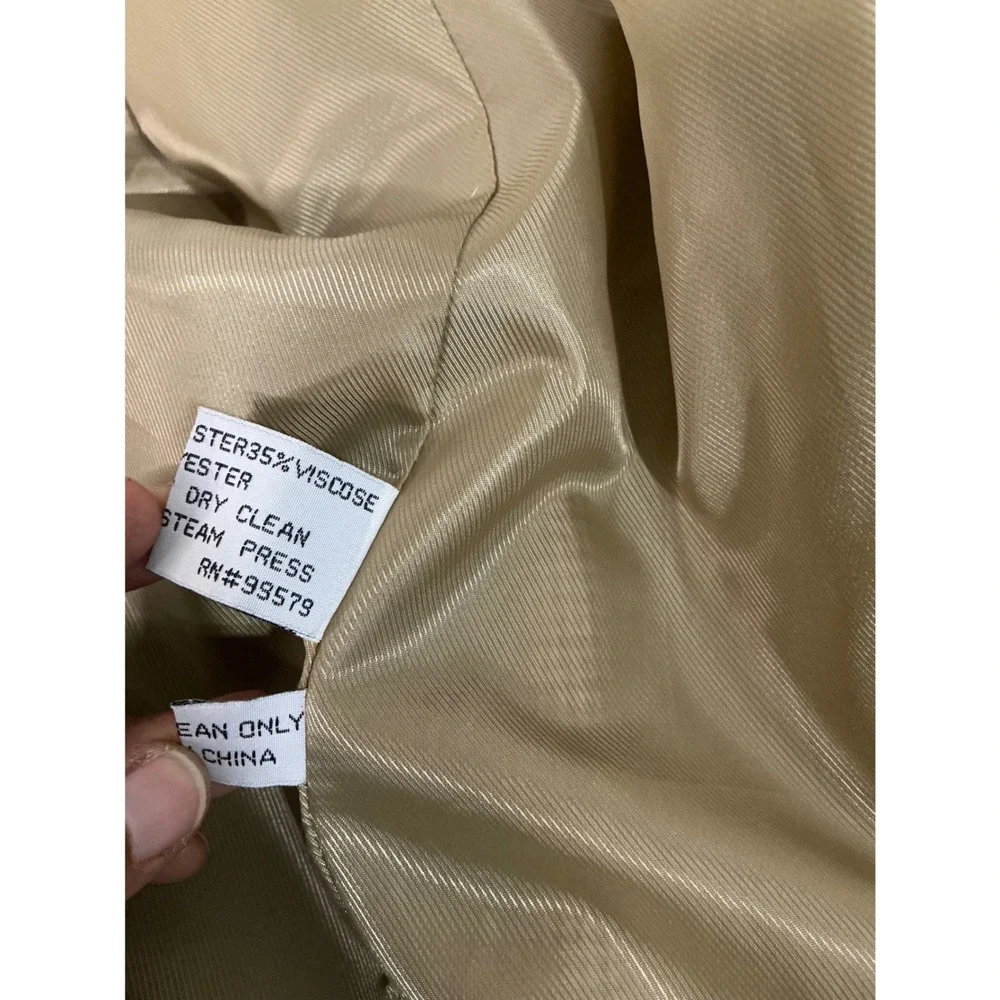 Linea‎ Uomo VTG Houndstooth Blazer Tan Men 44L Classic Tailored Old Money Luxe